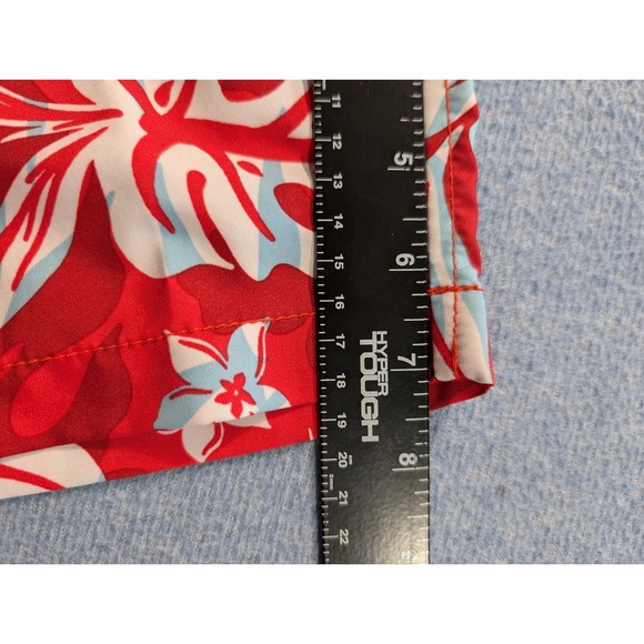 Speedo Mens Red Tropical Hibiscus Floral Swim Trunks XXL Mesh Liner Board Shorts - Picture 7 of 8